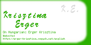 krisztina erger business card